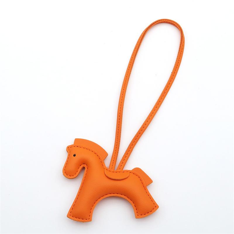 New Fashion Bag Accessories Horse Keychain With Strings Rope All-around PU Leather Tiny Horse Embellishment For Female Gift