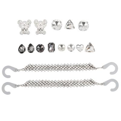 15 шт. блестящие аксессуары для обуви из пластикового сплава, сверкающие, легко устанавливаемые, прочные украшения для обуви с отверстиями