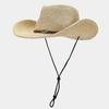 Outdoor Hat with Plastic Large Brim Sun Hat, Western Cowboy Style Straw Hat, Light and Easy To Carry, Suitable for Giving To Friends and Family