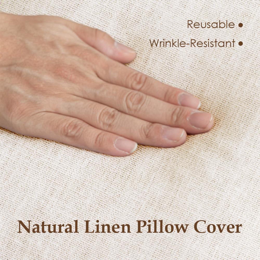 Simple Geo Inlay Pattern Cushion Cover Natural Linen Organic Fabric Double-Sided Printing Breathable Perfect For Home Decor