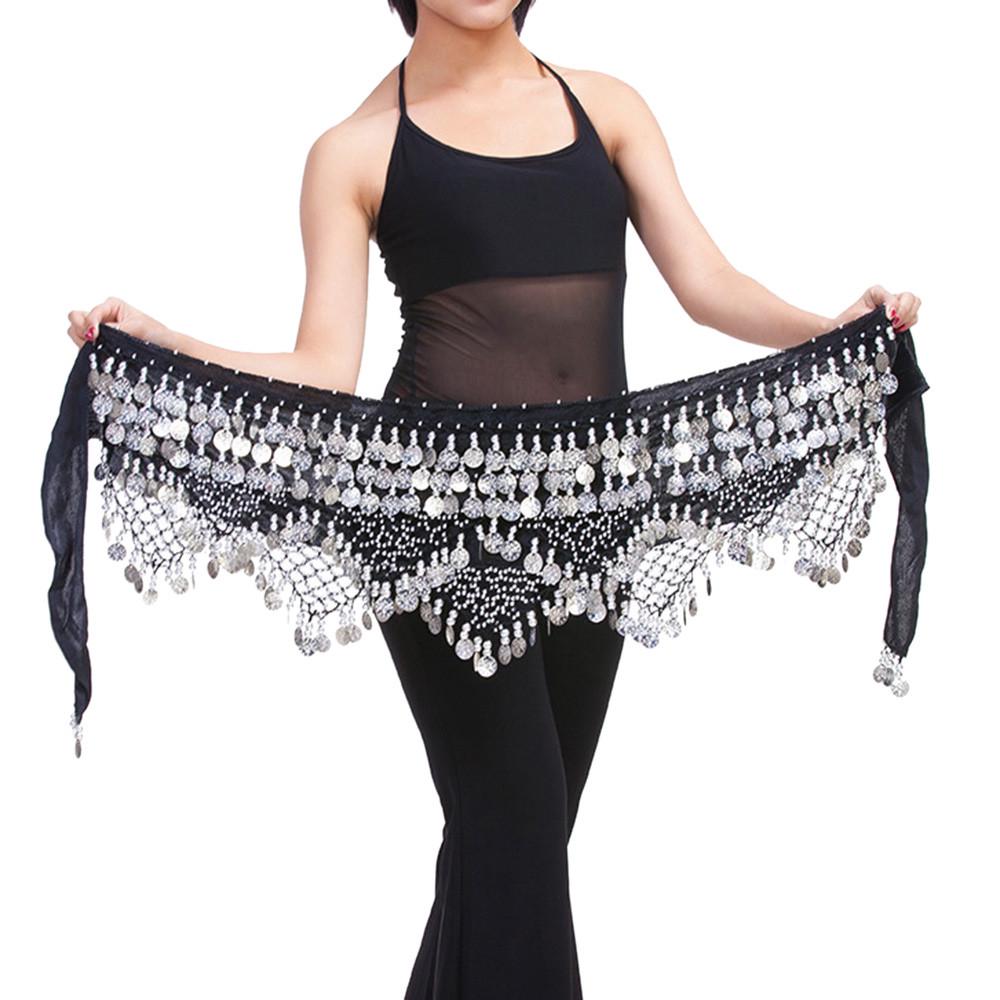 Belly Dance Belt Wrap Hip Scarf Skirt Waistband With 320 Coins Sequins Hip Scarf