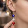 European American Style Earrings 1 Pair Independence Day for Women, Red White Blue Beads Dangle Drop Nightclub Fashion Jewelry Earrings, 4th