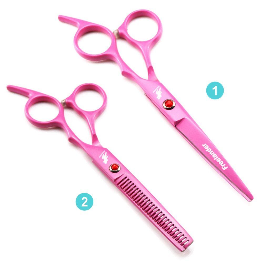 Professional Hairdressing Shears Pink Barber Scissors Thinning Hair Cutting Scissors 6.0 Inch