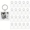 50 Pieces Acrylic Picture Keychain, Blank Photo Keychain, Acrylic Photo Frame Keyring