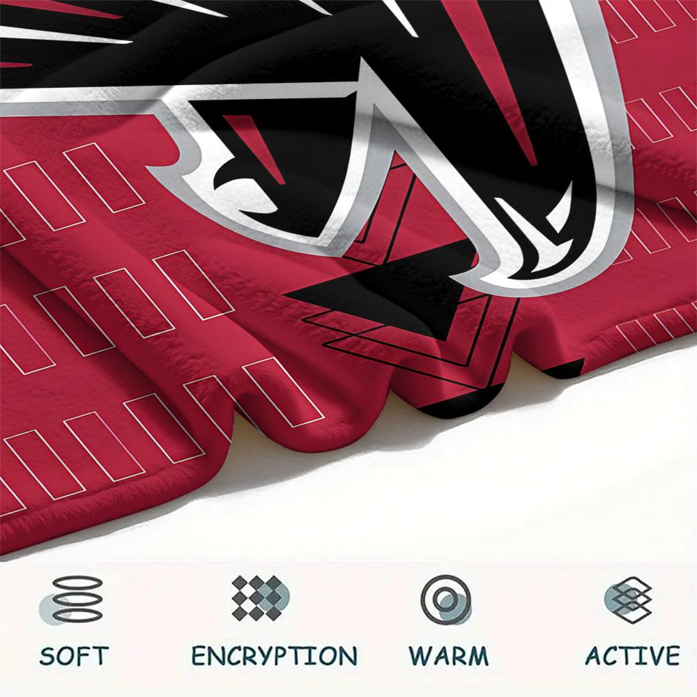 Фланелевое одеяло с принтом Atlanta Falcons, Высококачественное, Удобное для всех сезонов, Декор для дома, Тепло и уют, Идеально для рождественских подарков