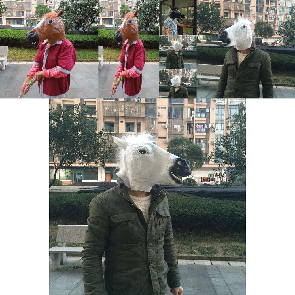 Маска головы лошади из латекса премиального качества, идеально подходящая для Хэллоуина и косплей-вечеринок