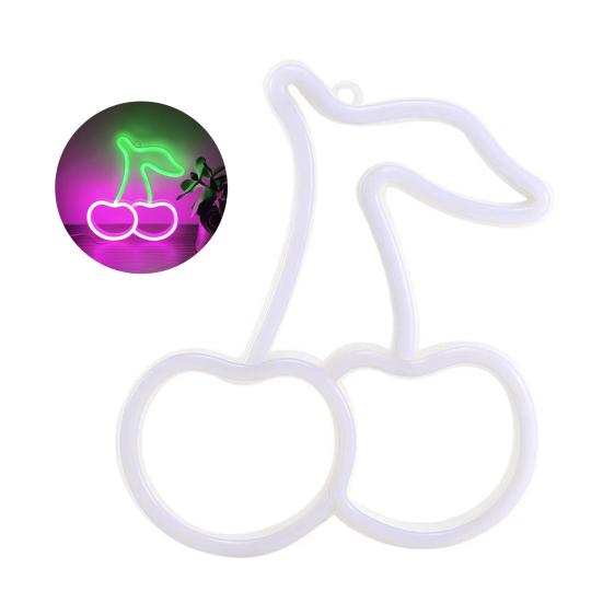 Окружающий свет, не ослепляющий, фотоукрашение, портативные долговечные неоновые светодиодные вывески вишневого цвета, принадлежности для вечеринок