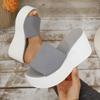 Fashion Elastic Fabric Chunky Platform Slippers for Women Thick Bottom Non Slip Summer Sandals Woman Fashion Wedge Heel Sandalias Mujer