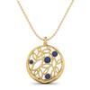 Blue Sapphire Leaf Filigree Pendant - 925 Sterling Silver