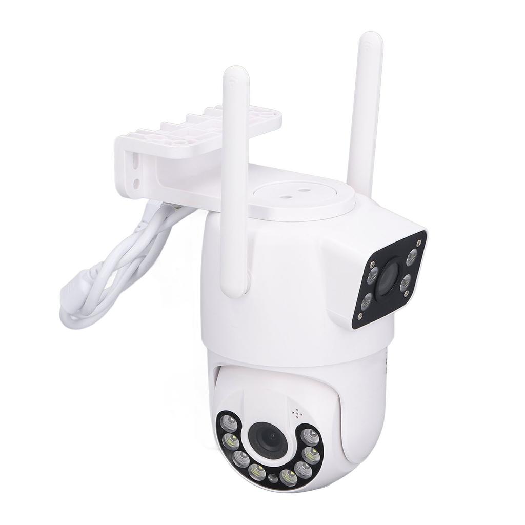 Outdoor Security Camera Dual Lens 2.4GHz WiFi Human Detect Pan Tilt Auto Tracking 2 Way Audio Night