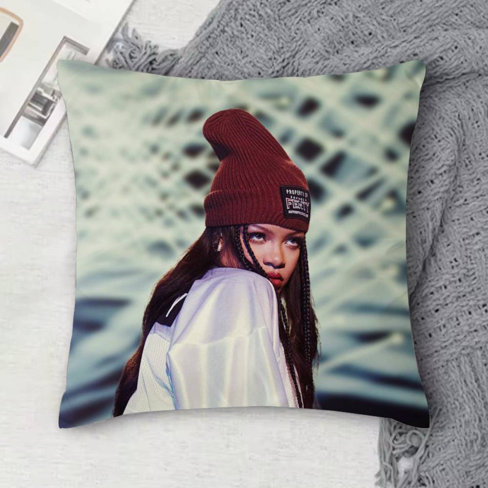 RRihanna Doublesided Printed Square Decorative Cushion Cover for Sofa Living Room Home Decor