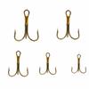 50PCS High Carbon Steel Treble Hook Set Round Bend Three Anchor Hook  Saltwater Environments