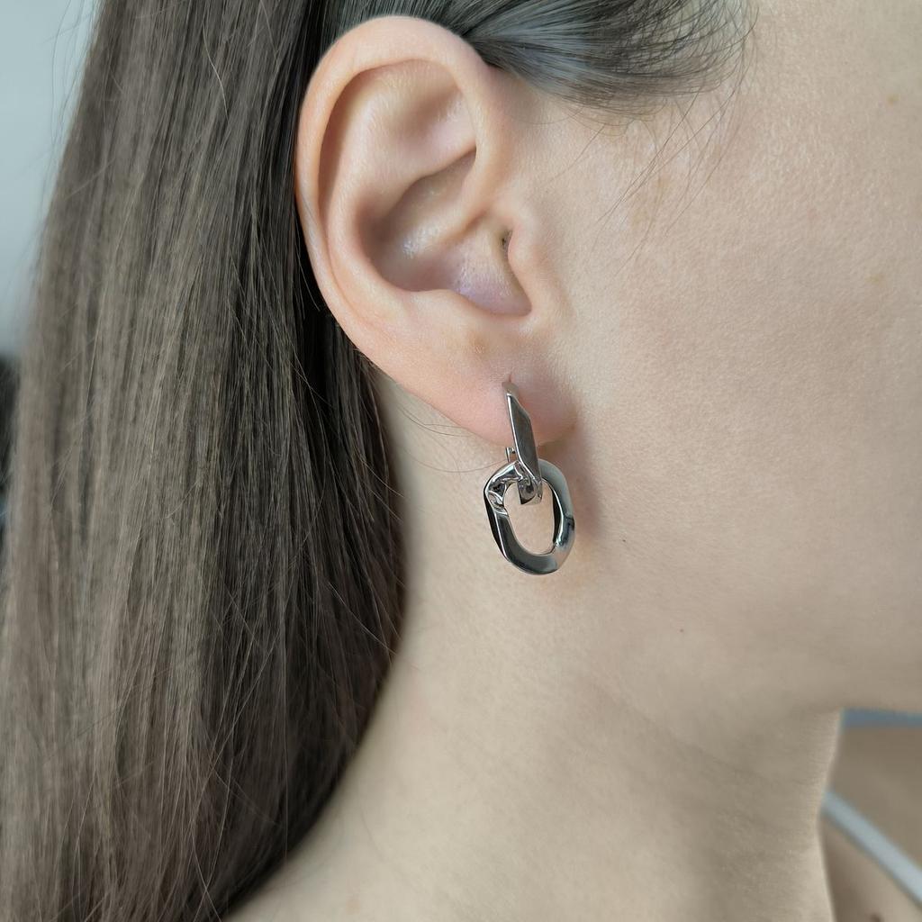 Серебряные серьги без камней (2186526)