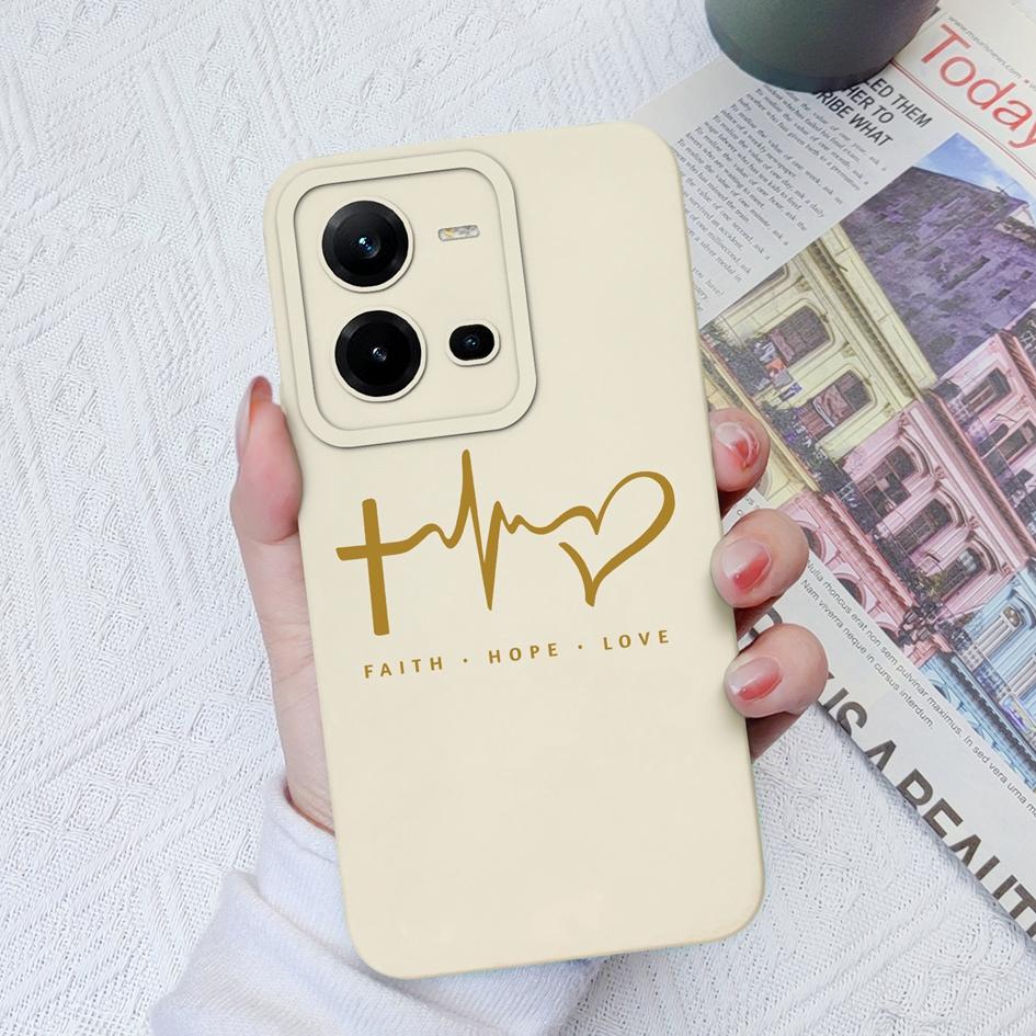 Чехол для Vivo V9 V19 V20 V21 V23 V25 V27 Pro Z1 Z3 Z5X Модный противоударный защитный чехол для камеры Матовый мягкий жидкий силикон Love Heart для бампера Vivo