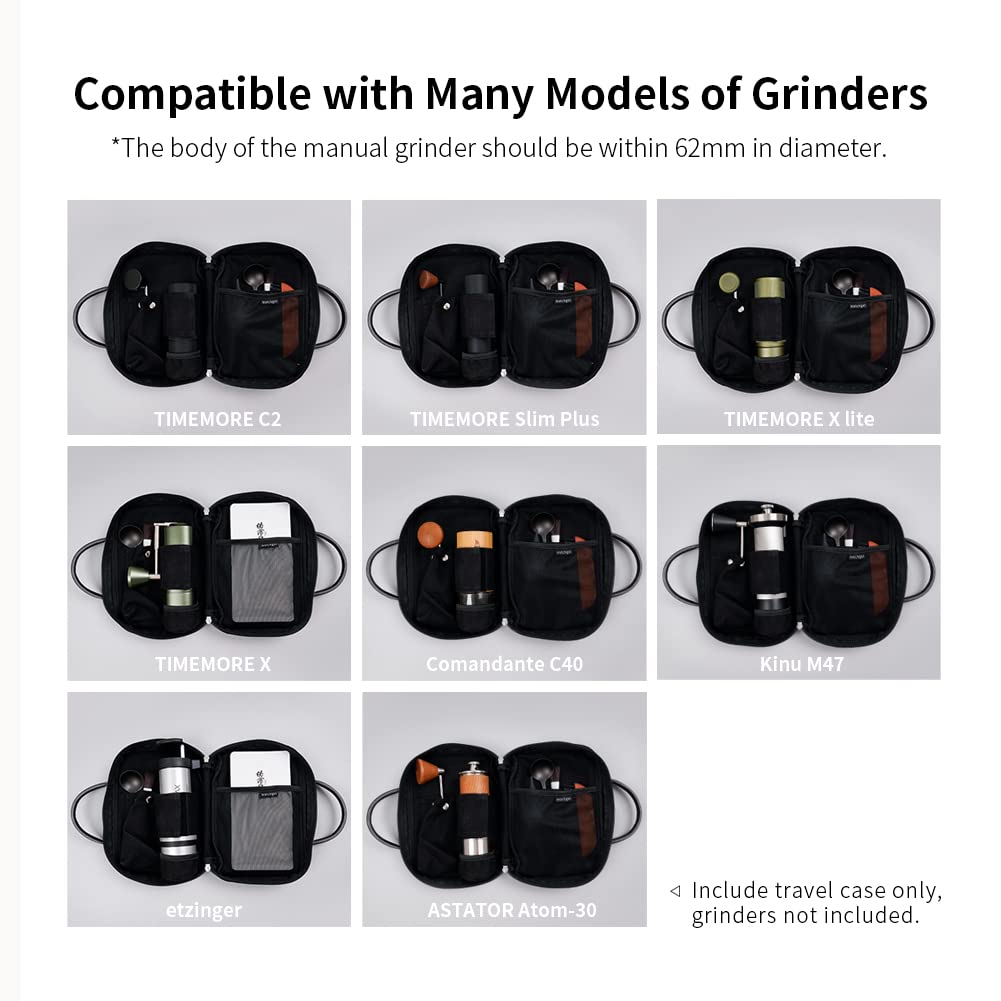 Watchget Сумка для хранения ручной кофемолки, дорожный футляр для ручной кофемолки, чехол для кофе на открытом воздухе с сумкой для хранения, удобный для переноски