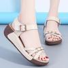 Женские летние сандалии для улицы, нарядные, с открытым носком, повседневные, серые сандалии для девочек, большой размер, на платформе, толстая подошва, увеличивающая рост