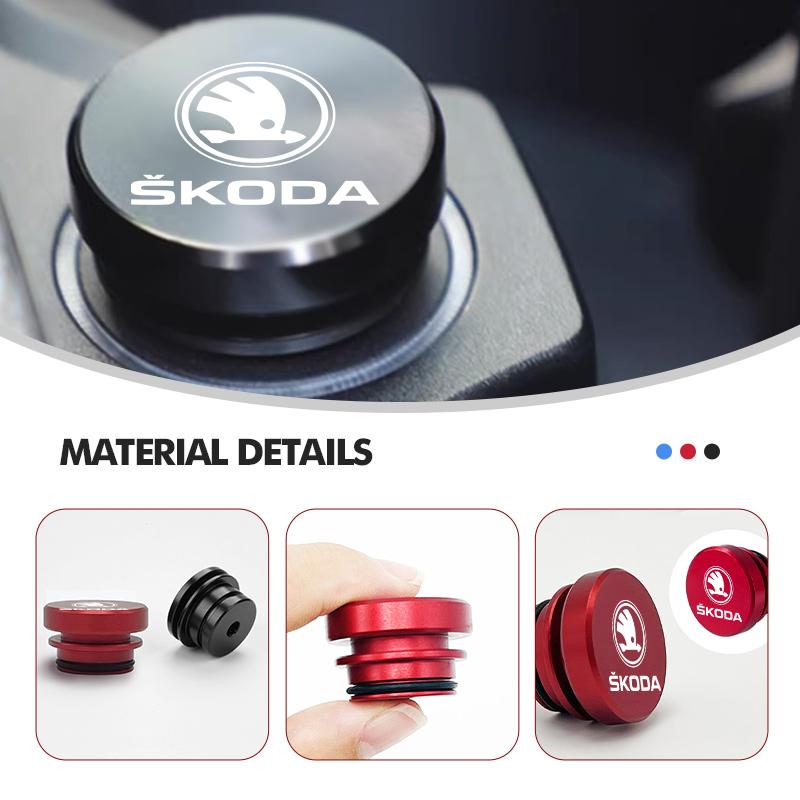 For Skoda Car Cigarette Lighter Dust Cover Dustproof Decoration Cap Interior Accessories Octavia A5 A7 RS Fabia Superb Rapid