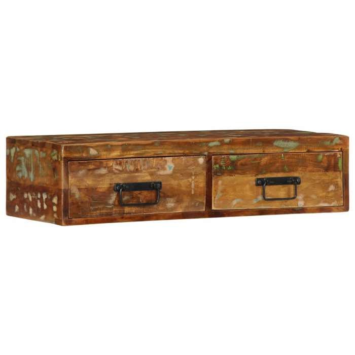 VidaXL Meuble TV mural 80x30x19 cm bois massif de récupération, meuble média, meuble latéral, centre de divertissement, 4017462