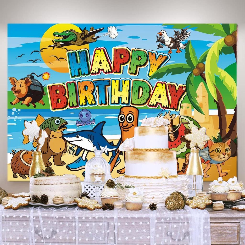 Italian Brainrot Birthday Party Decorations Happy Birthday Banner,Tralalero Tralala Birthday Decorations