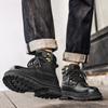 Модная мужская обувь, универсальные ботинки на толстой подошве, теплые зимние базовые ботинки, новая уличная мужская мотоциклетная обувь, мужские ботинки для ходьбы из натуральной кожи