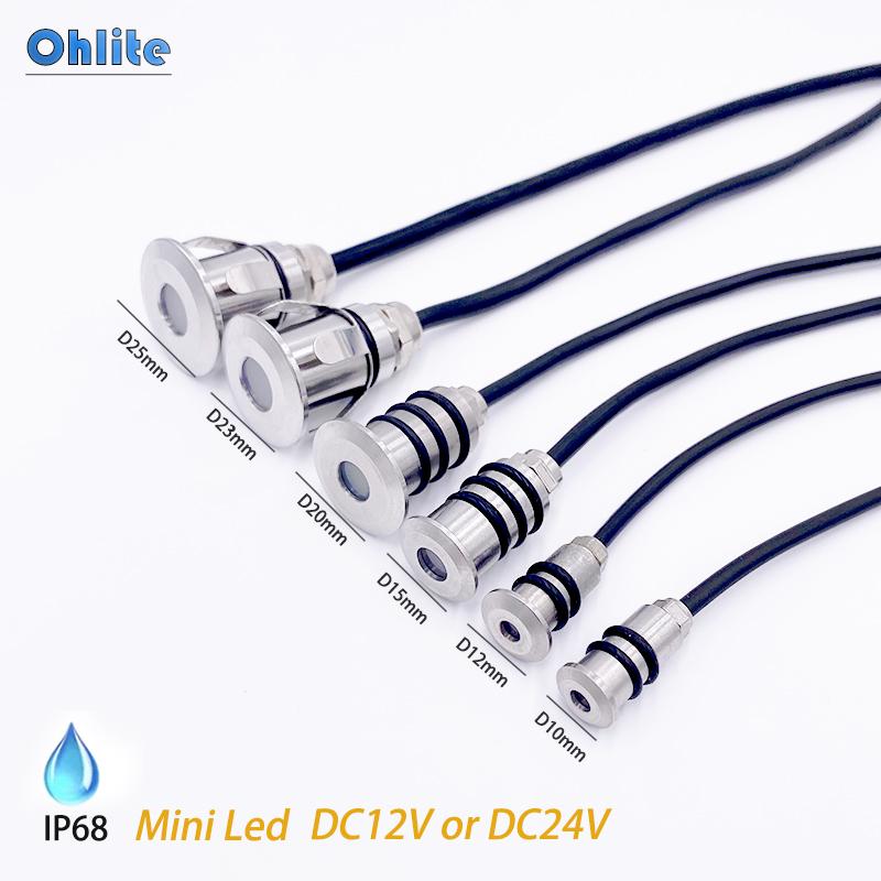 Mini LED IP68 Waterproof Stainless Steel Pool Light DC12V 24V Stairway Passage Garden Terra Spotlights Underground Lights