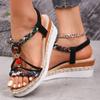 New Bohemian Style Wedge Heel Sandals for All Seasons Women's Fashion Casual Thick-Soled Shoes