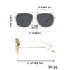 Non-polarized Fashion Steam Punk Double Girder Sunglasses Men Women Metal Square High Definition Driving Eyeglasses