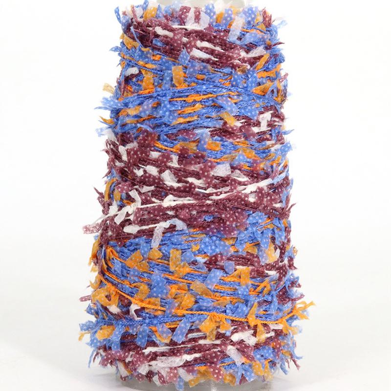 50G Rainbow Butterfly Paper Yarn Colorful Fancy Blend Partner Thread Hand Knitting Summer Baby Scarf Hat Doll Sweater Supplies