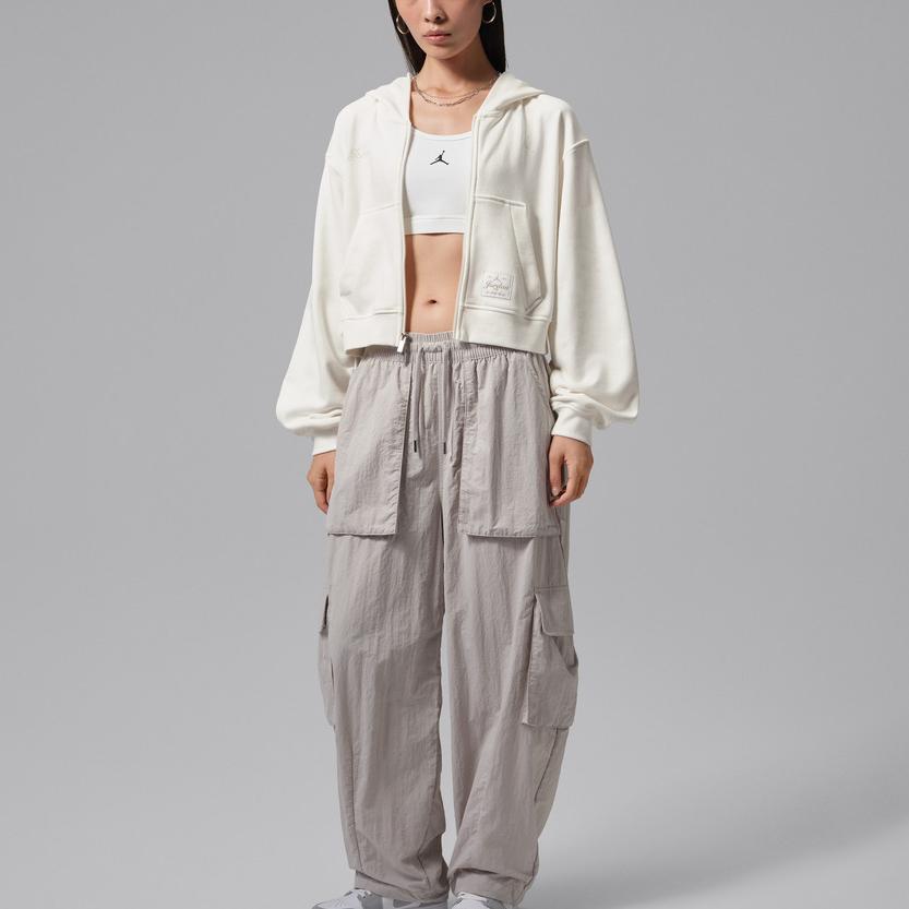Jordan Jackets Women's White Hooded Non Detachable Moderate IZ5785-133