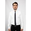 Мужская белая рубашка из атласного габардина с классическим воротником1