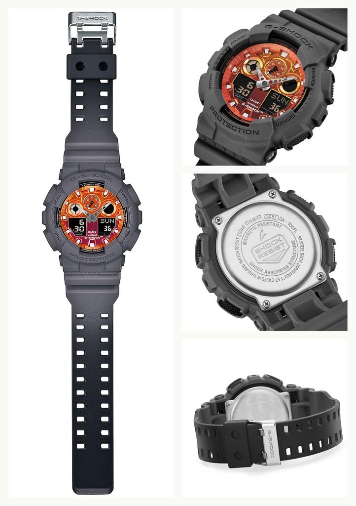 Мужские часы Casio Серия Flame Inside Серый G-Shock GA-100FL-8AJF,