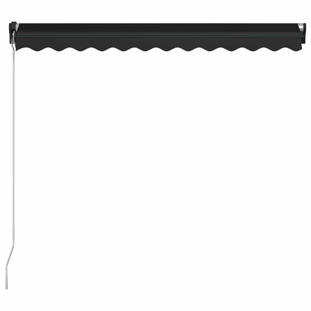 Manual Retractable Awning with LED Lighting 350 x 250 cm Anthracite Grey
