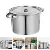 Stainless Steel Covered Soup Pot with Lid Multifunctional Kitchen Cookware Large Bucket for Soup Porridge Rice