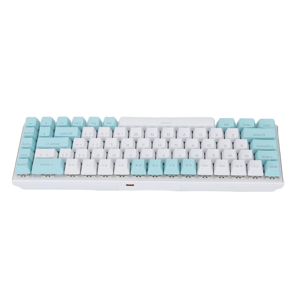 Механическая клавиатура 60 процентов RGB Синий переключатель 68 клавиш Проводная игровая клавиатура для ПК Ноутбука Зеленый Белый