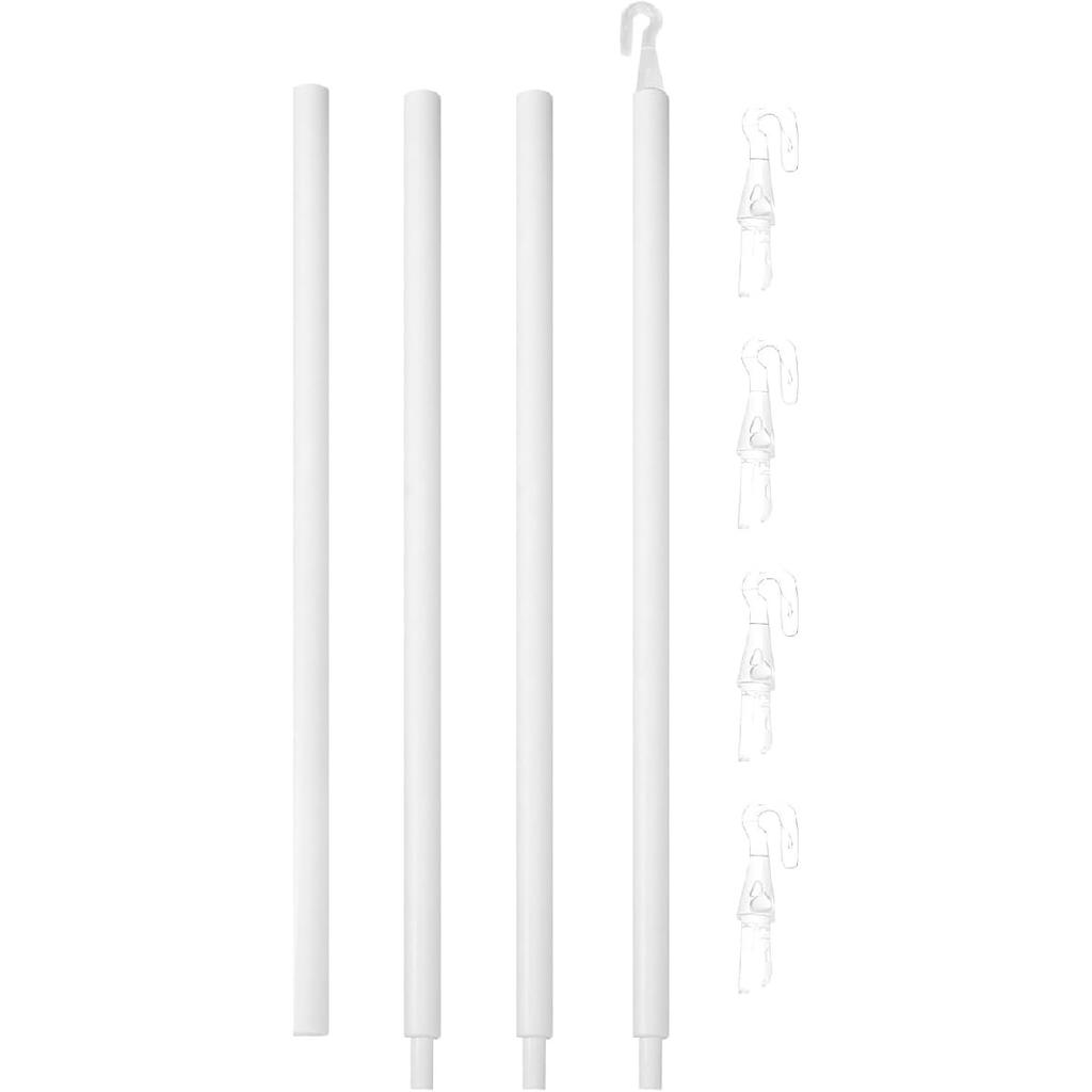 46 Inch Long Blind Wand Replacement with 5 Hook, 1 Pcs White Blind Sticks to Open Blinds, Vertical Blind Rod Replacement Parts, Curtain Opener Stick,