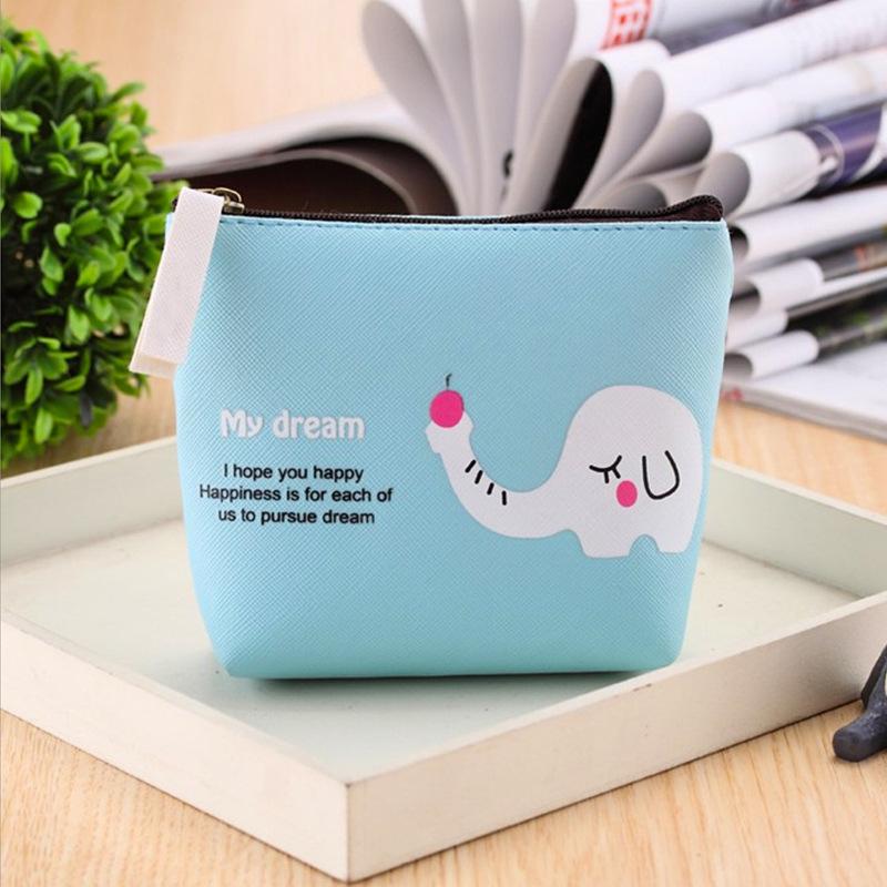 Cute Cartoon Animal Women Girls Coin Purse Leather Zipper Small Wallet Coin Bag Purse Kids Gift Candy Color Coin Purses Pouch