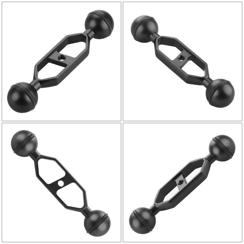 1" Ball Head Adapter 5 7 9 11 inch Dual BallHead Extension Arm for GoPro Underwater Butterfly Clamp Mount Scuba Diving Lights