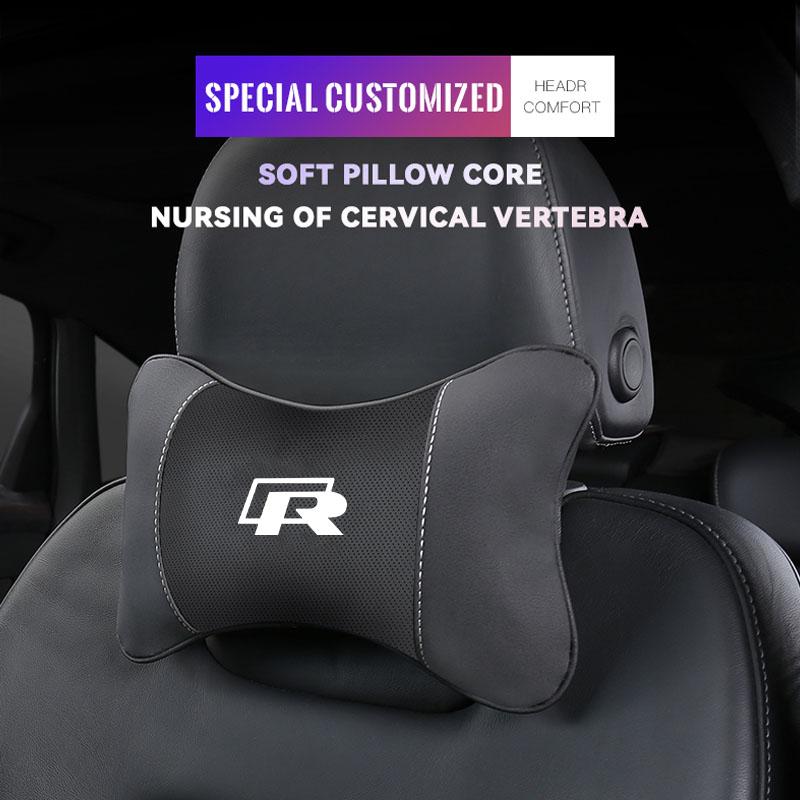 Для VW Volkswagen Jetta MK5 Golf Кожаный Автомобильный Подголовник Сиденья Пена с Памятью Комфортная Подушка для Шеи Автомобильные Интерьеры Для Volkswagen VW RLin