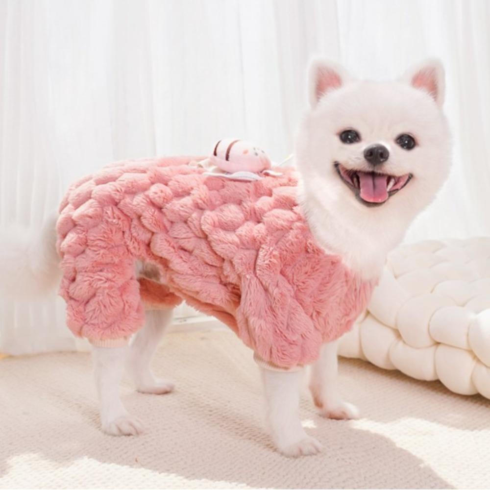 Cute Puppy Harness Coat Warm Four Legged Pet Clothes Pajamas Dog Winter Jumpsuit Kitten Clothing