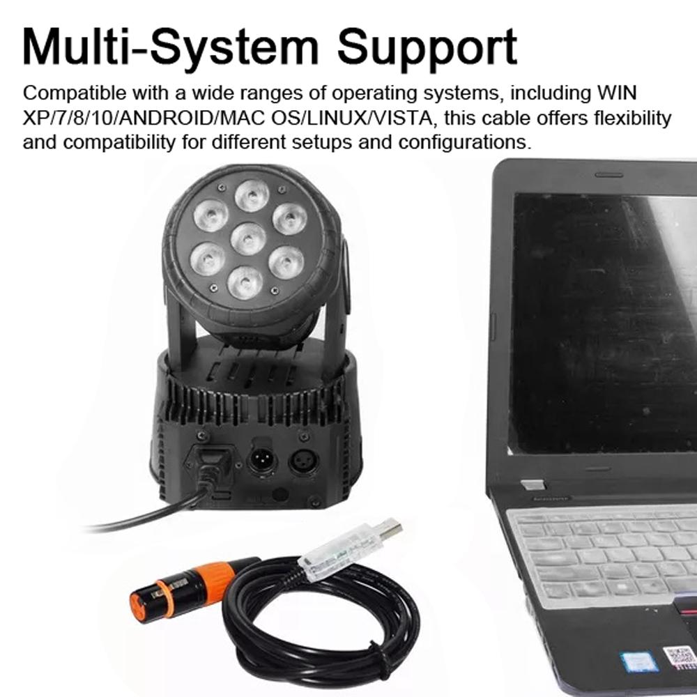 USB Male to XLR 3 Pin Female Adapter Cable USB  512 Interface Adapter Cable with Built-in FTDI Chip   Module Signal for Control Stage Lighting E