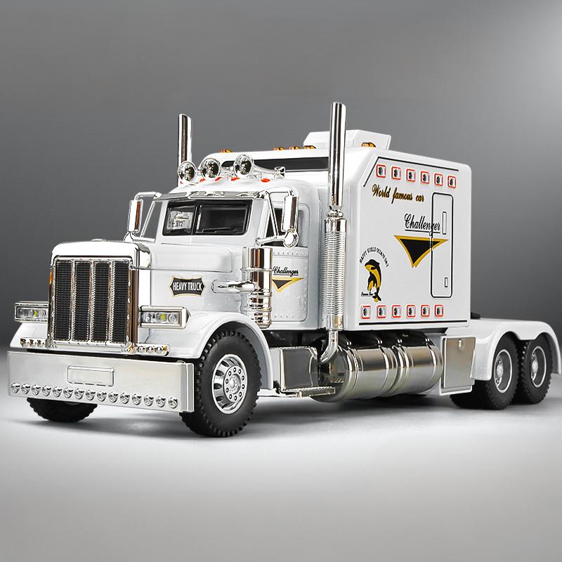 1/24 Peterbilt 389 Седельные тягачи Грузовик Сплав Американский Мускул Грузовик Модель Игрушка Литой Металл Звук и Свет Машина Игрушка для Детей Транспортное средство