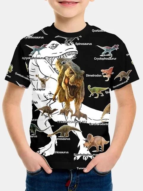 Kids Boys T-shirt Cool Jurassic World Dinosaur T Shirt Boy Clothes Summer Short Sleeve Tee Shirts Children Clothing Girls Tops