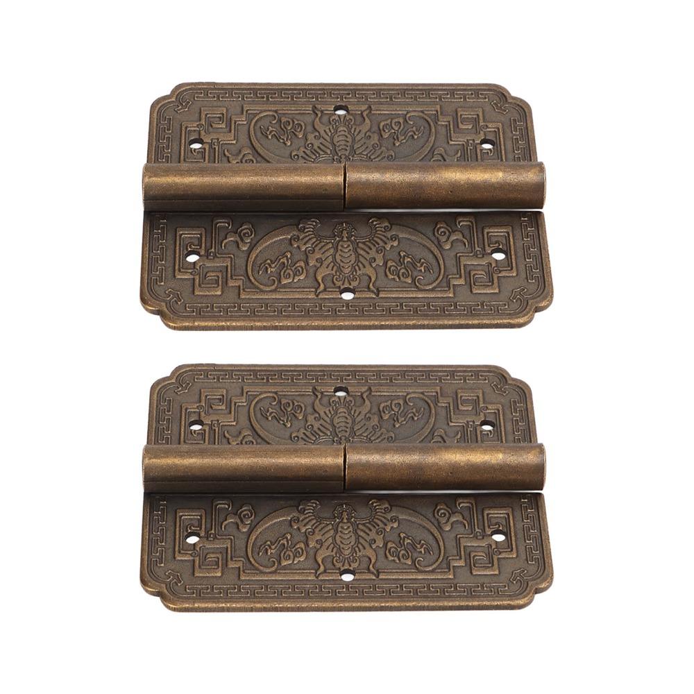 2pcs Bronze Finish Antique Brass Hinges Vintage Cupboard Door Hinges Furniture Cupboard
