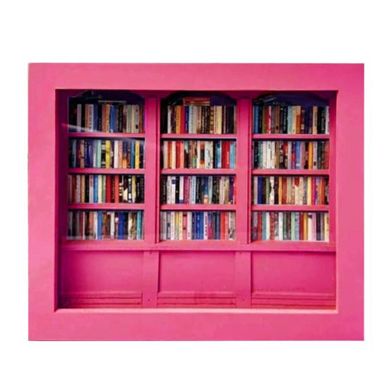 Мини-книжная полка для снятия тревожности, деревянная миниатюрная имитация книжной полки с 200 мини-книгами, настольная книжная полка для снятия стресса, игрушка для домашнего офиса, декор