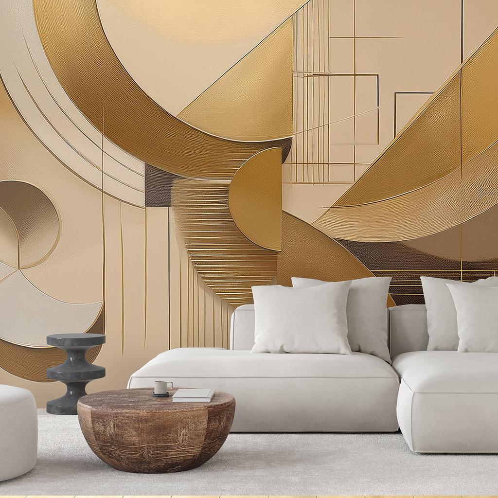 Wallpaper Geometric abstraction Beige