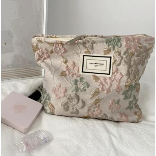 Вельветовая косметичка с вышивкой, клатч, большие сумки-органайзеры для макияжа, корейская косметичка, женская милая косметичка для туалетных принадлежностей, косметичка