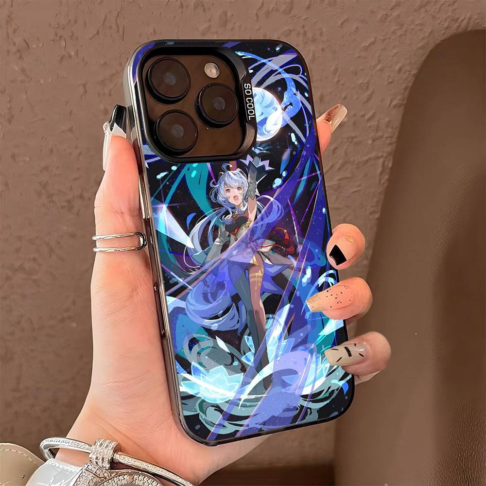 Чехол для телефона Ganyu Genshin Impact для iPhone 17 17Air 16 15 14 13 12 11 Pro Max Plus Цветной Серебристый