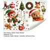 Static Christmas Window Clings 2PCS Sticker Cute Cartoon Elves And Bears Kids Room Wall Decorations Print PVC Glass Stickers for Holiday Home Store