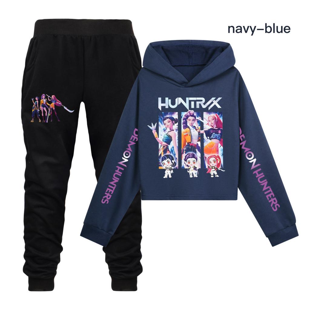 Kpop Demon Hunters Girls Cotton Casual Set With Long Sleeve Hoodie And Pants For Ages 110-170cm