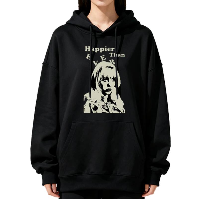 Свитшот с капюшоном Ever Happy Fashion Женский Повседневный Свободный С круглым вырезом С длинным рукавом Флисовый пуловер Осень Зима Оверсайз Винтажное худи